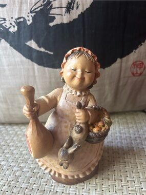 Vintage Anri Ferrandiz "The Good Life" hand-carved and painted wood figurine.